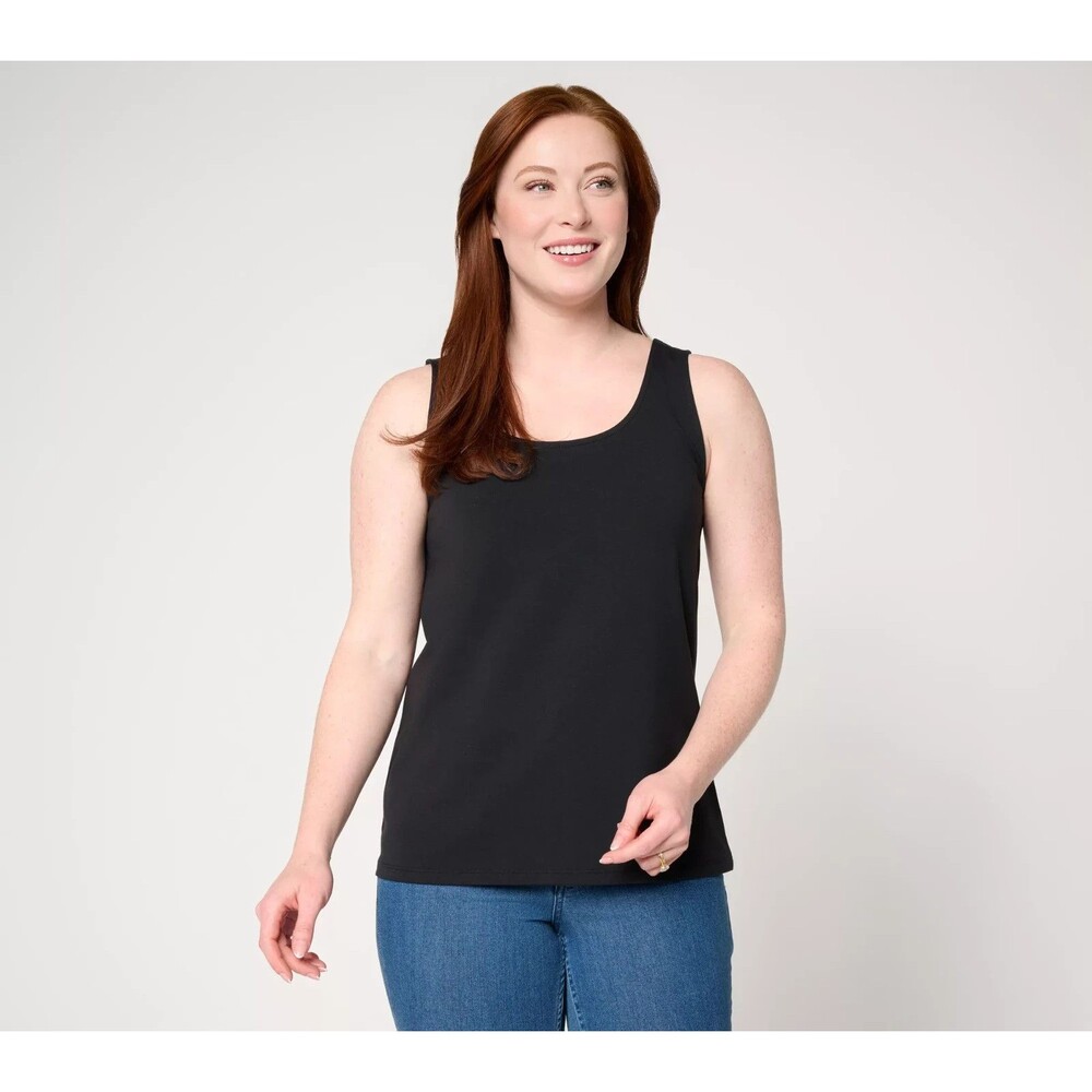 BEAUTIFUL by Lawrence Zarian Classic Knit Scoop Neck Tank Black Sz Small